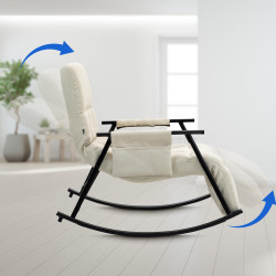 Sedia a dondolo in tessuto Cathy color crema